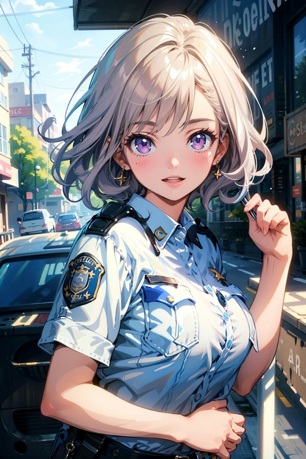 （３９８HQ）銀髪ちゃん茶髪ちゃん警官