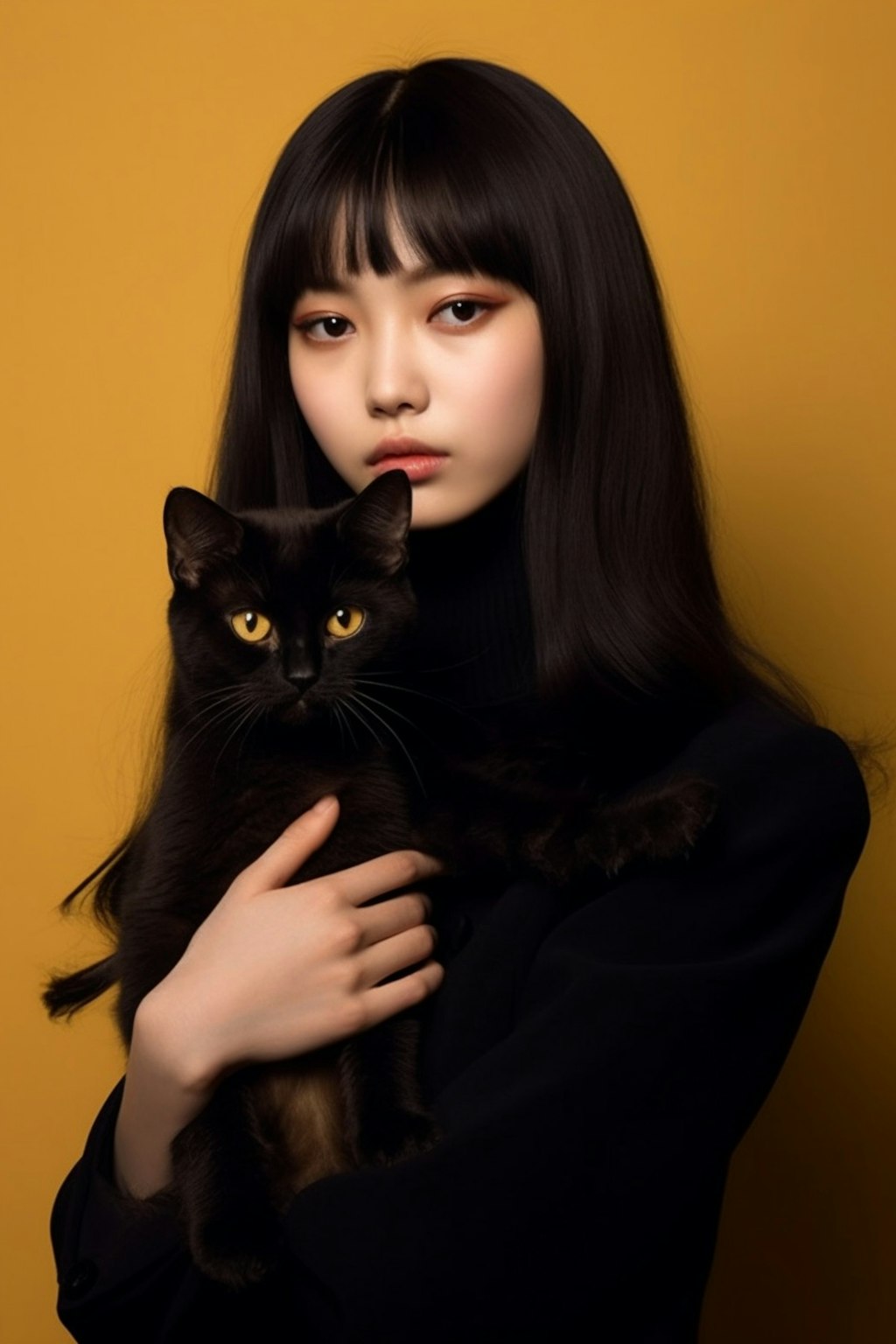 黒猫抱き姉さん