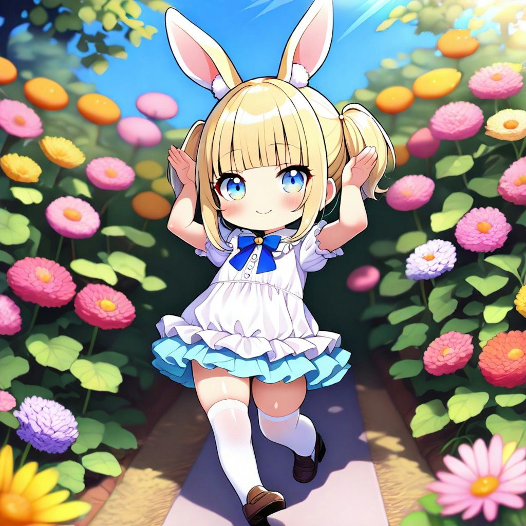 お花畑のうさ耳みんと♪