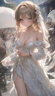 雨で転んじゃった　雨の花嫁