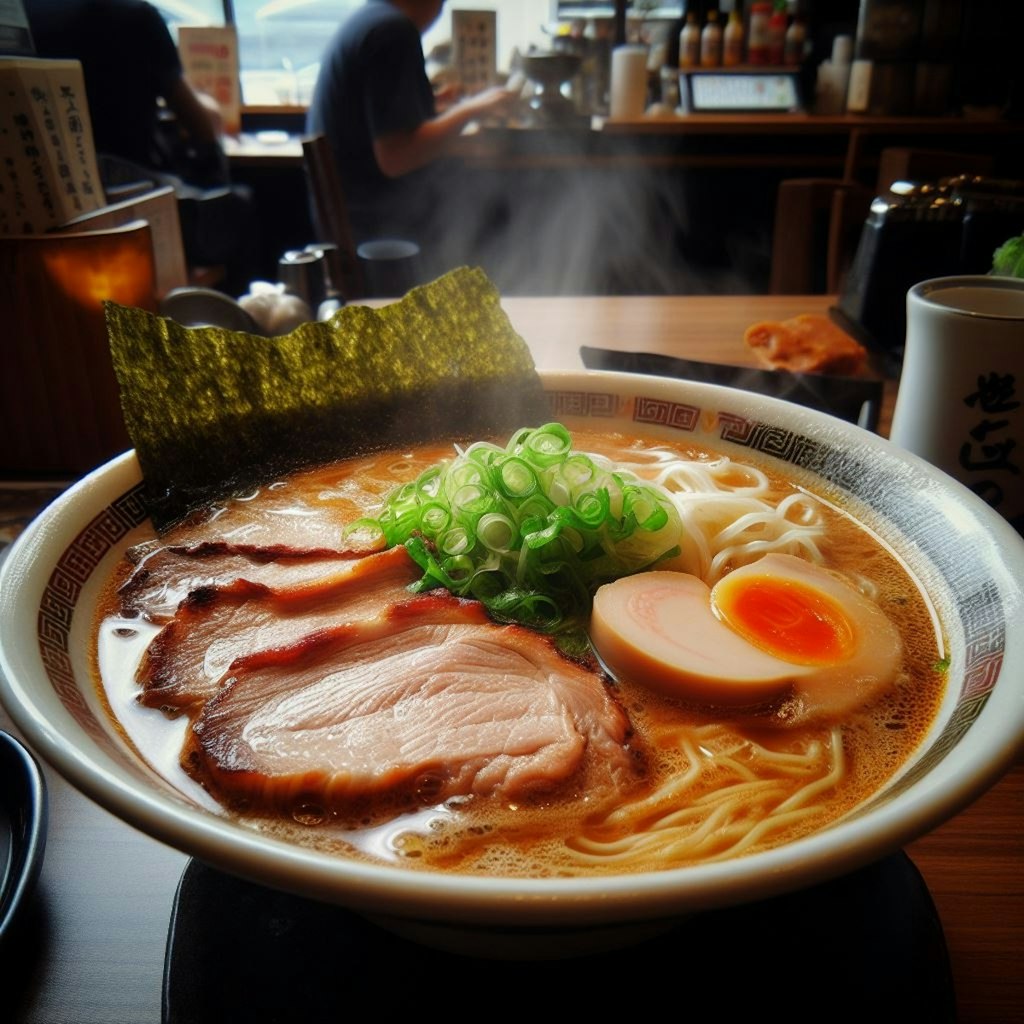 はい、ラーメンお待ち！ 熱いから気をつけて！