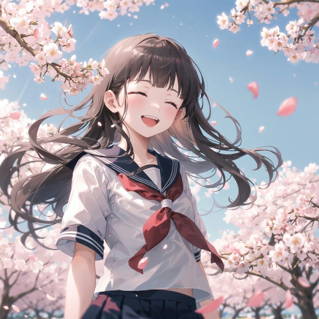 桜とセーラー服