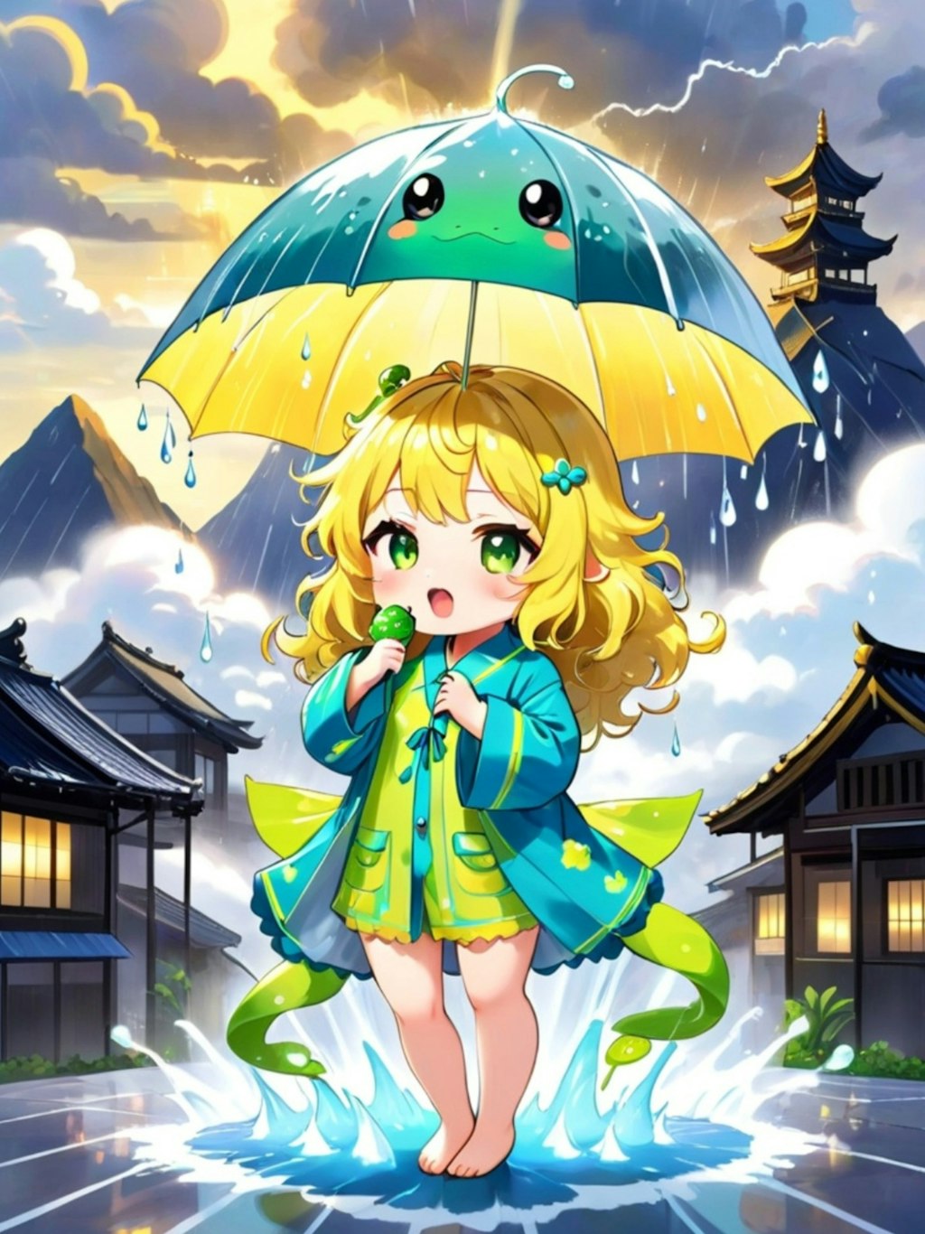 雨とパジャマと金髪ちゃん