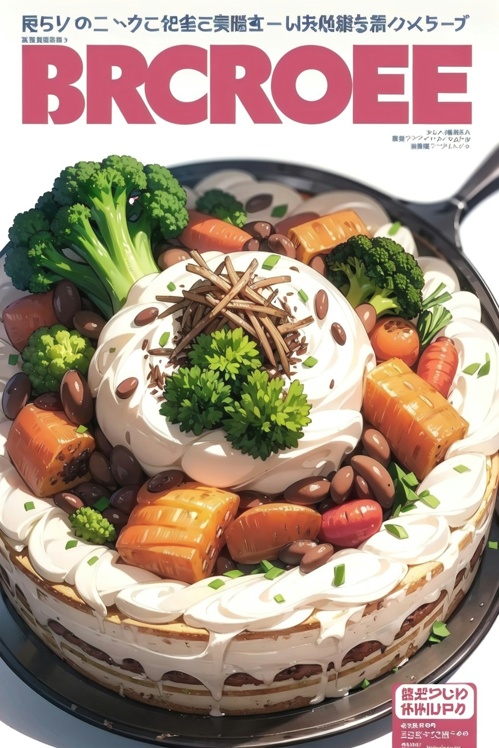 雑誌の表紙風野菜ケーキ
