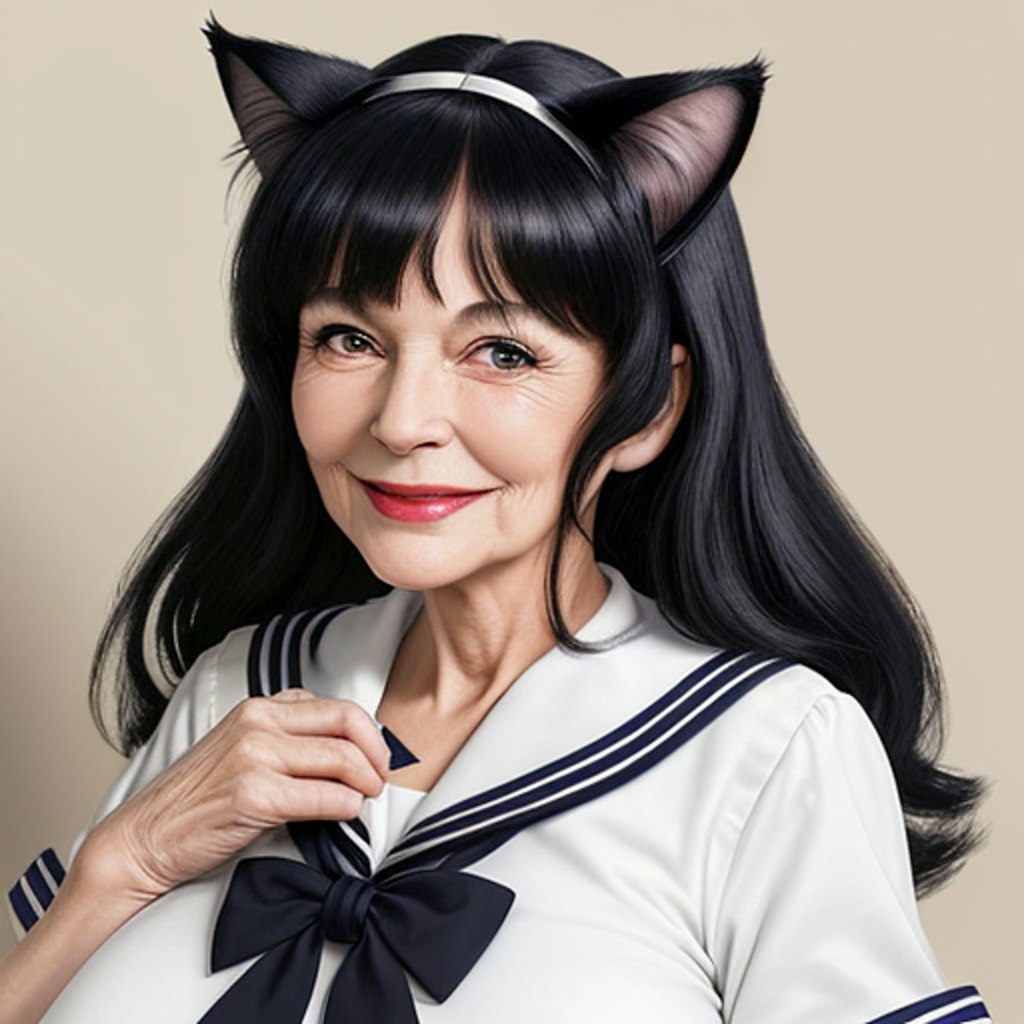 猫耳セーラー熟女