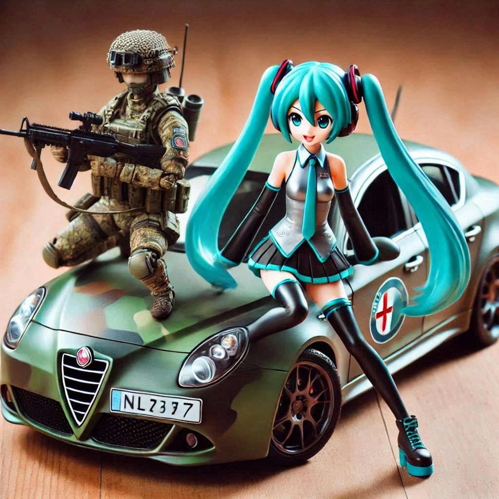 アルファロメオ軍用車と初音ミク