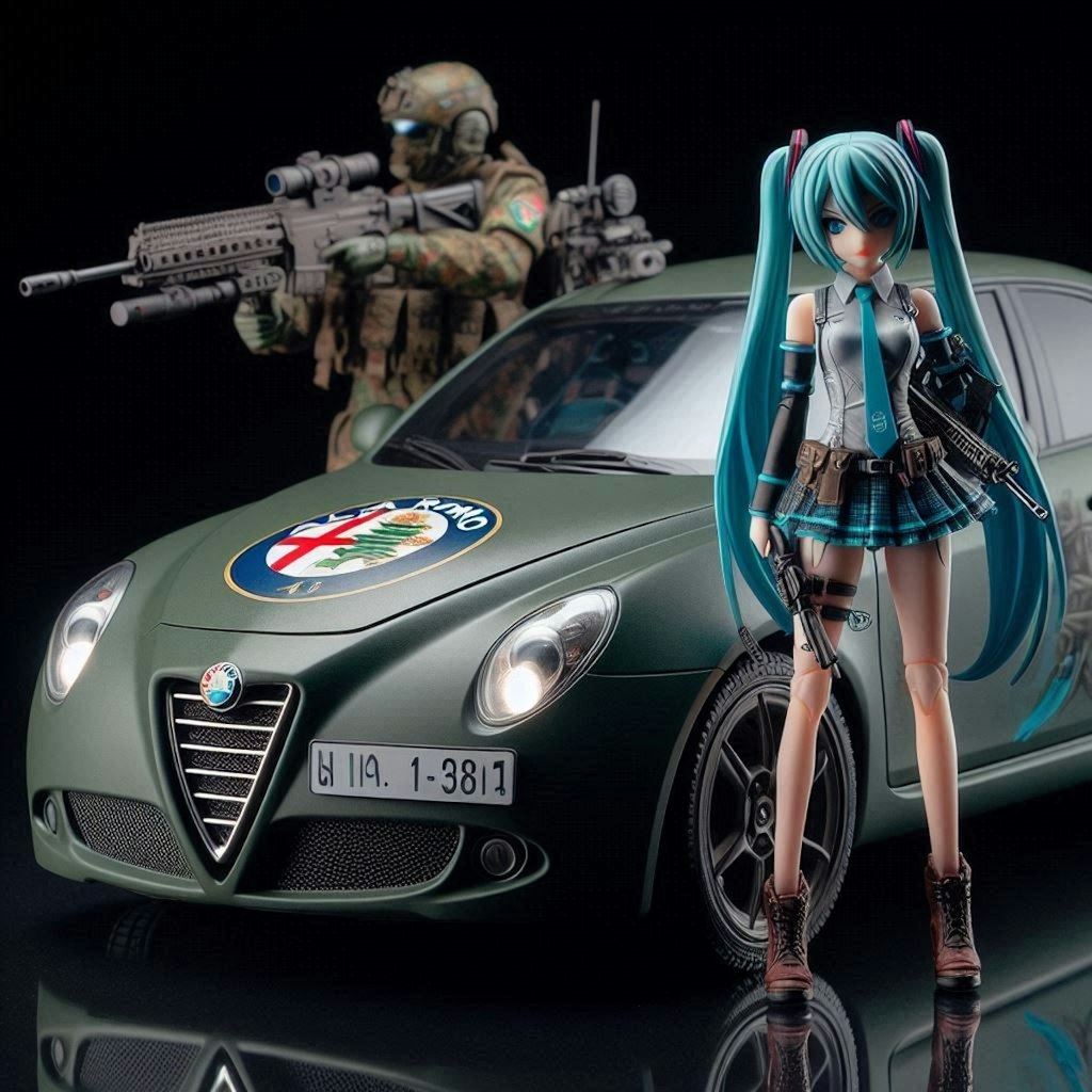 アルファロメオ軍用車と初音ミク