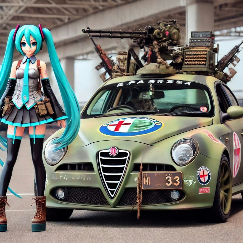 アルファロメオ軍用車と初音ミク