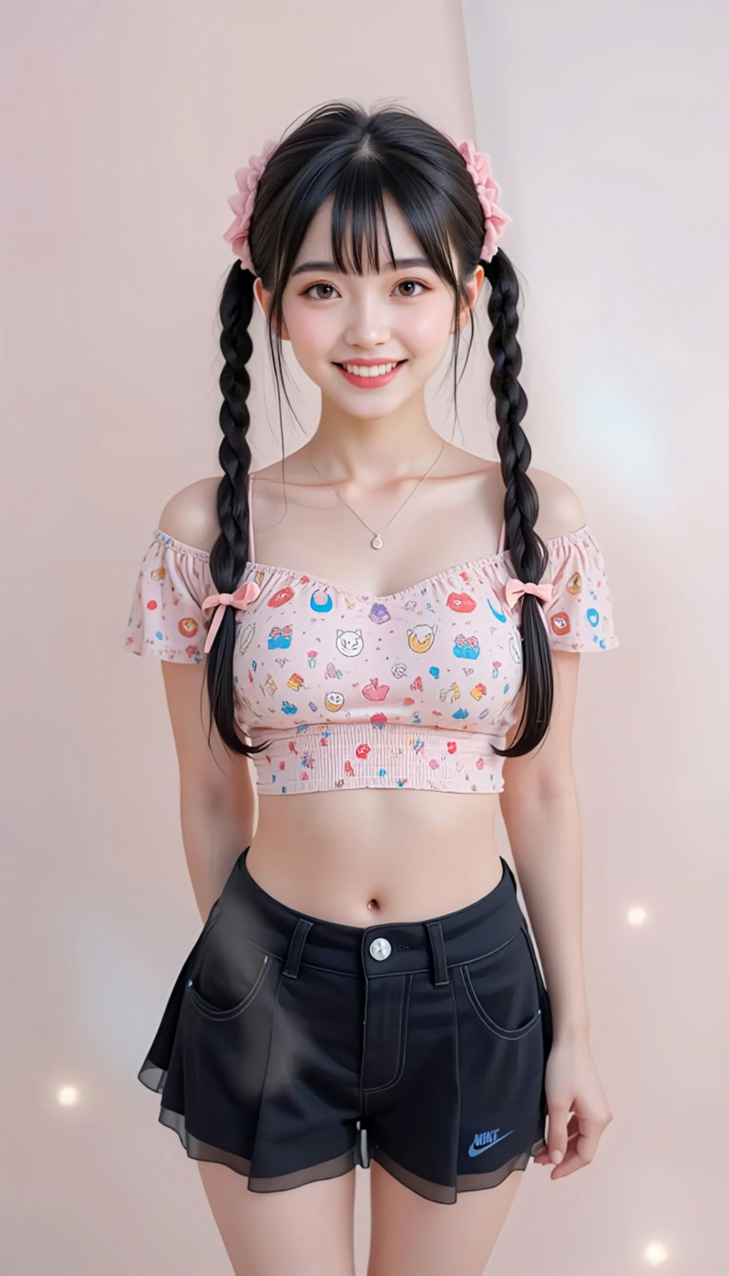 黒髪ツインテール