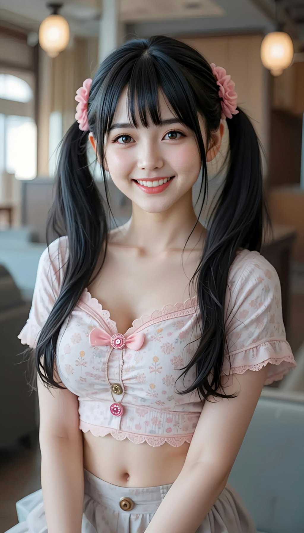 黒髪ツインテール