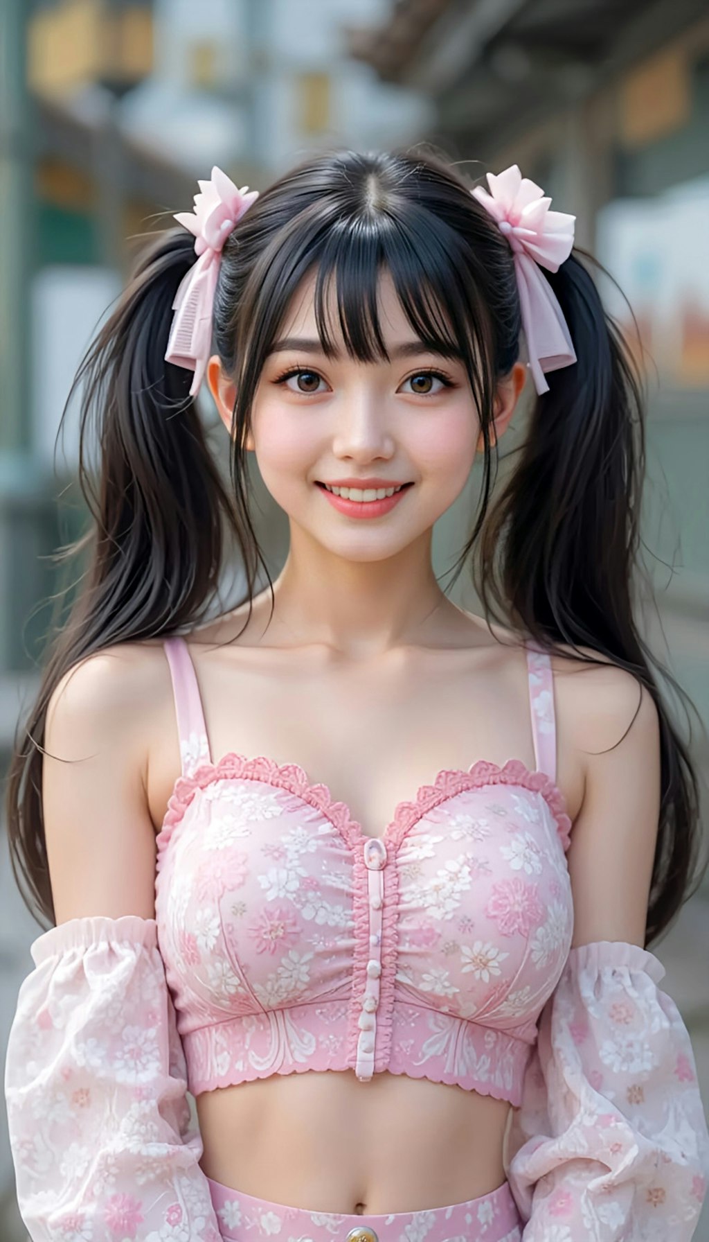 黒髪ツインテール
