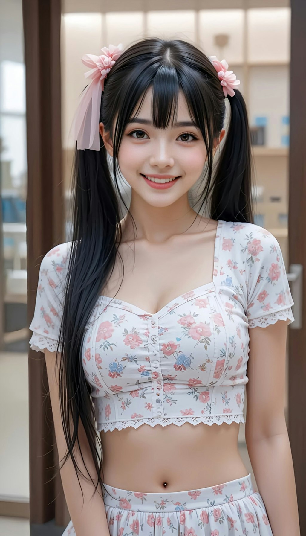 黒髪ツインテール