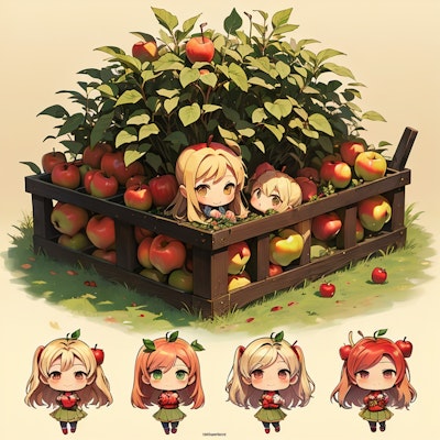 リンゴの妖精たち