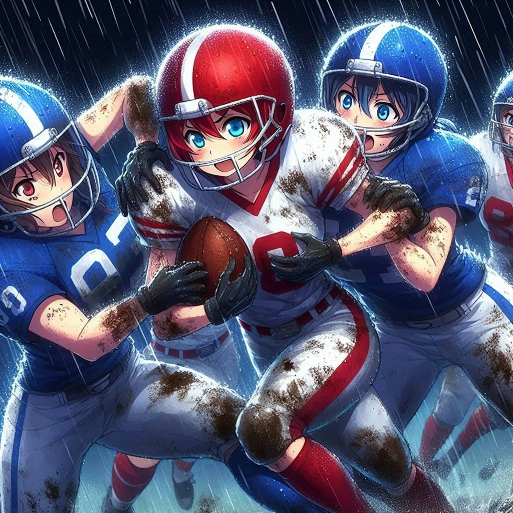 🏈泥まみれの女子アメフト 110