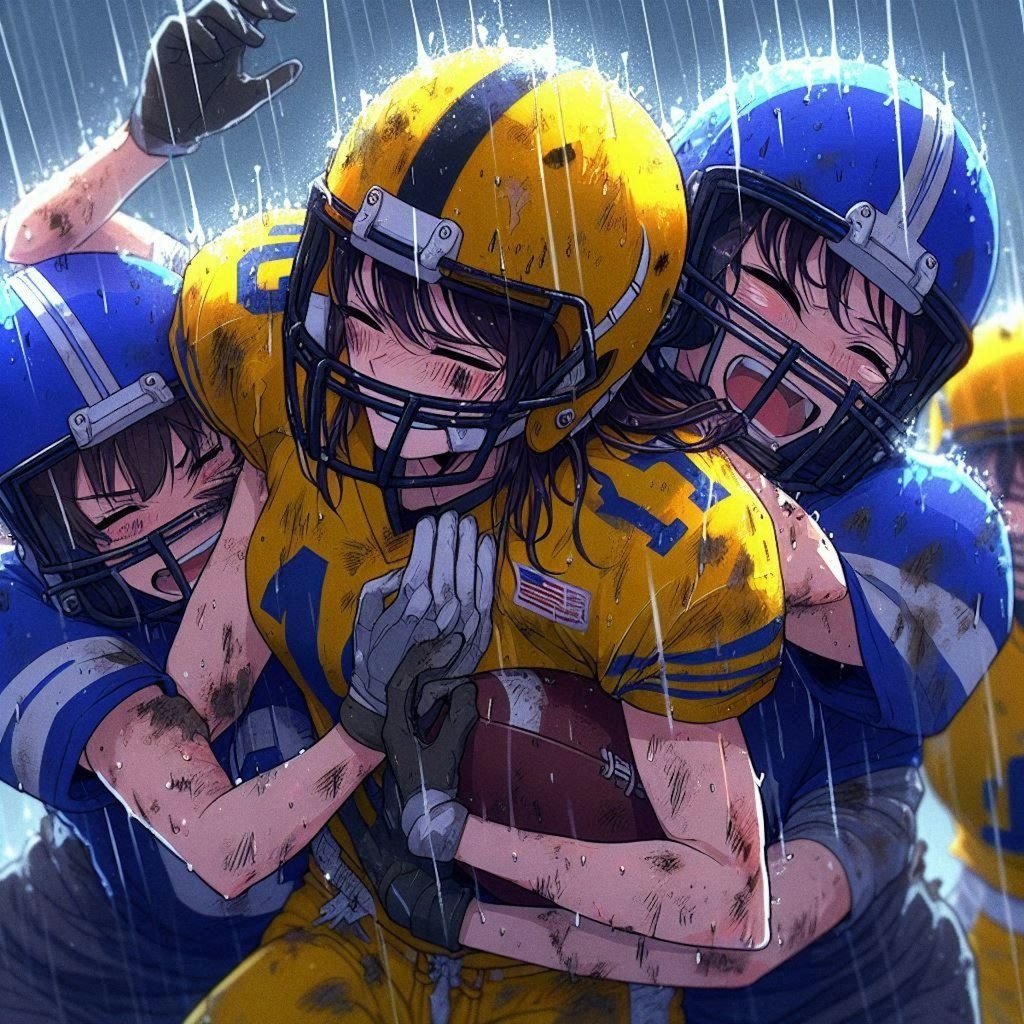 🏈泥まみれの女子アメフト 110