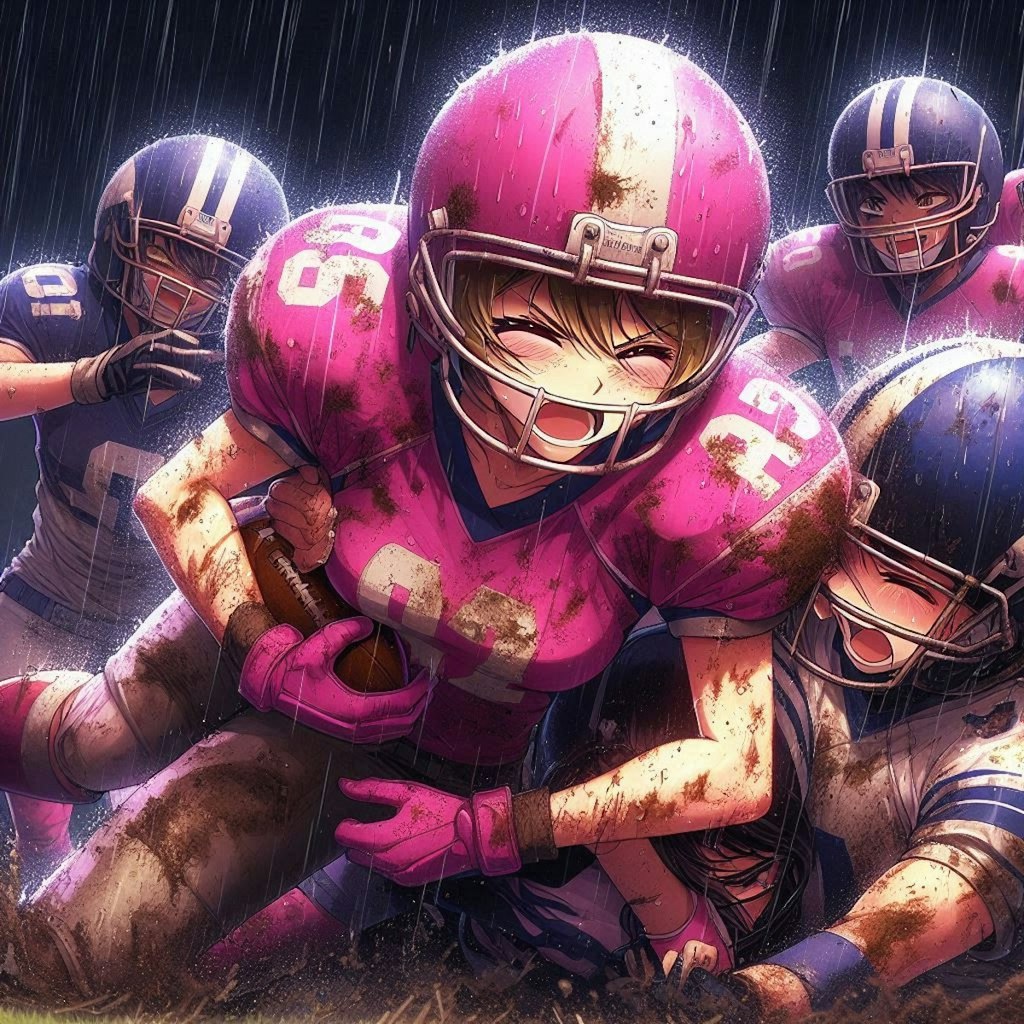 🏈泥まみれの女子アメフト 110