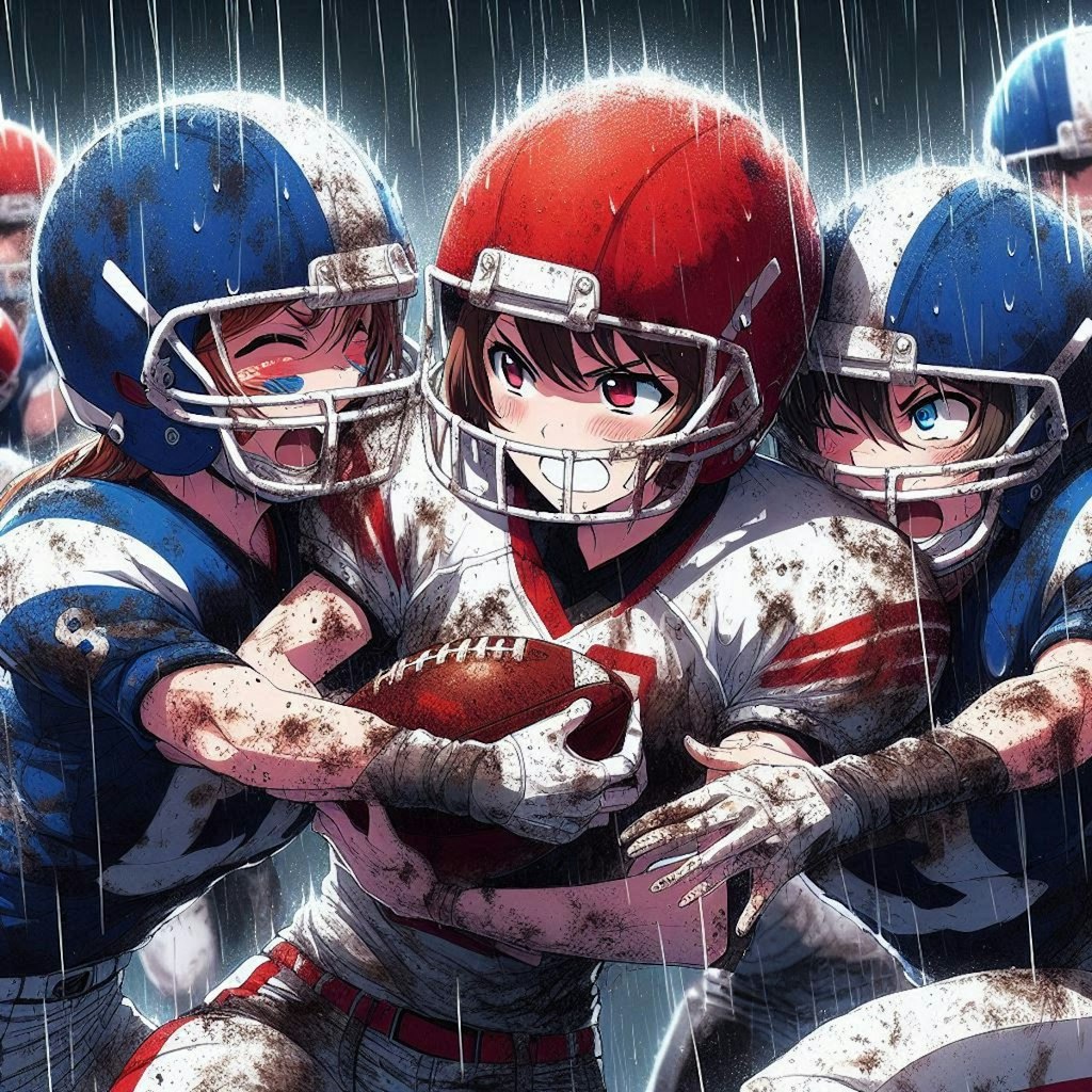 🏈泥まみれの女子アメフト 110