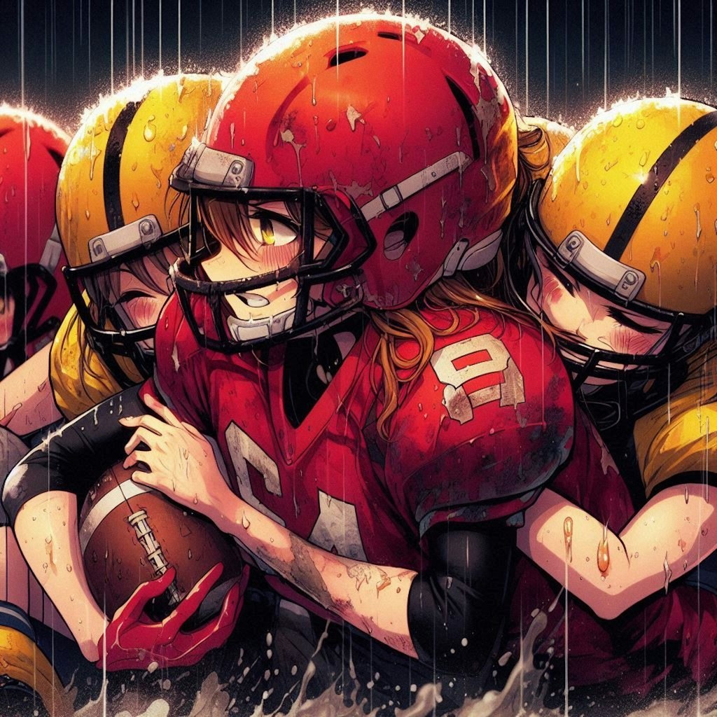 🏈泥まみれの女子アメフト 110