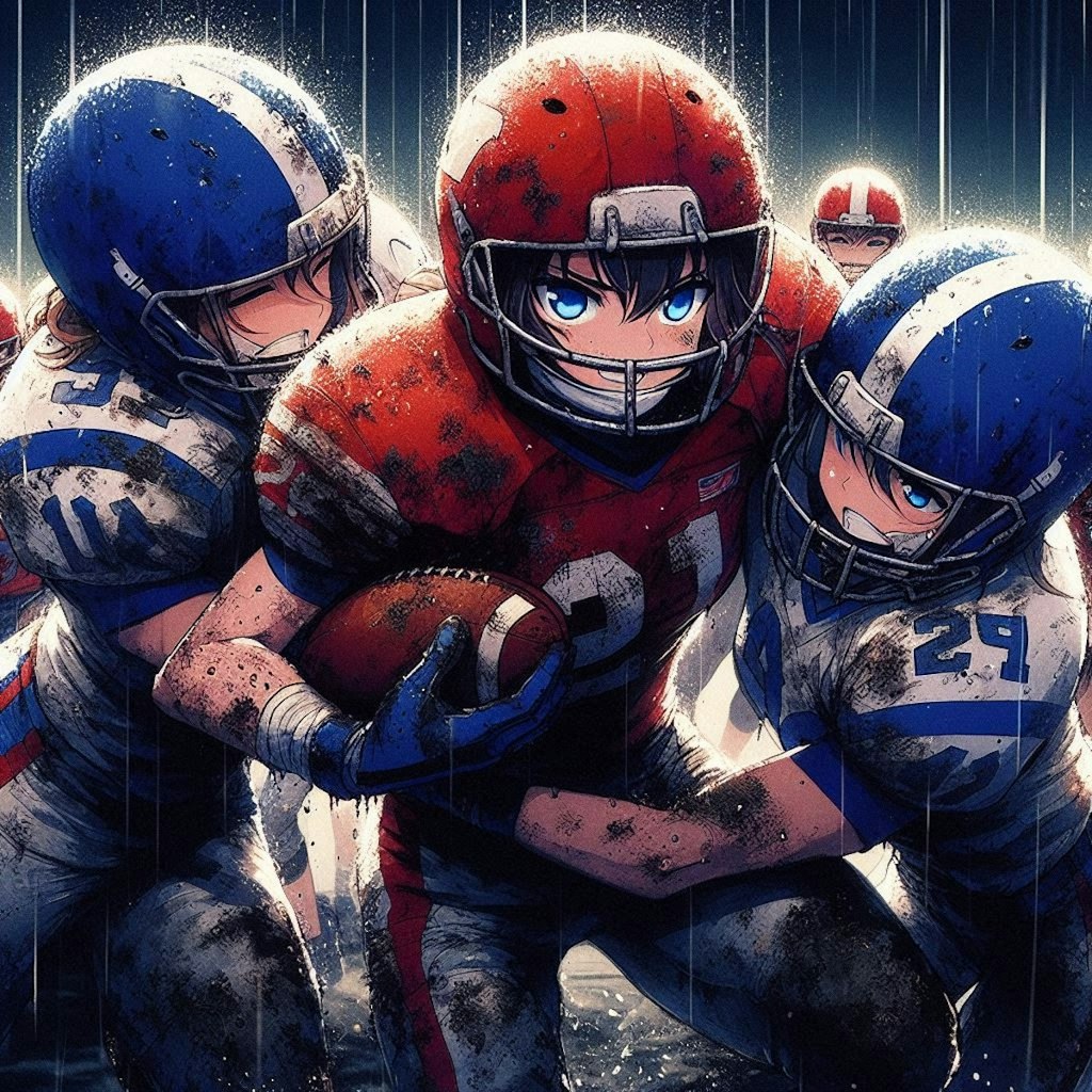 🏈泥まみれの女子アメフト 110