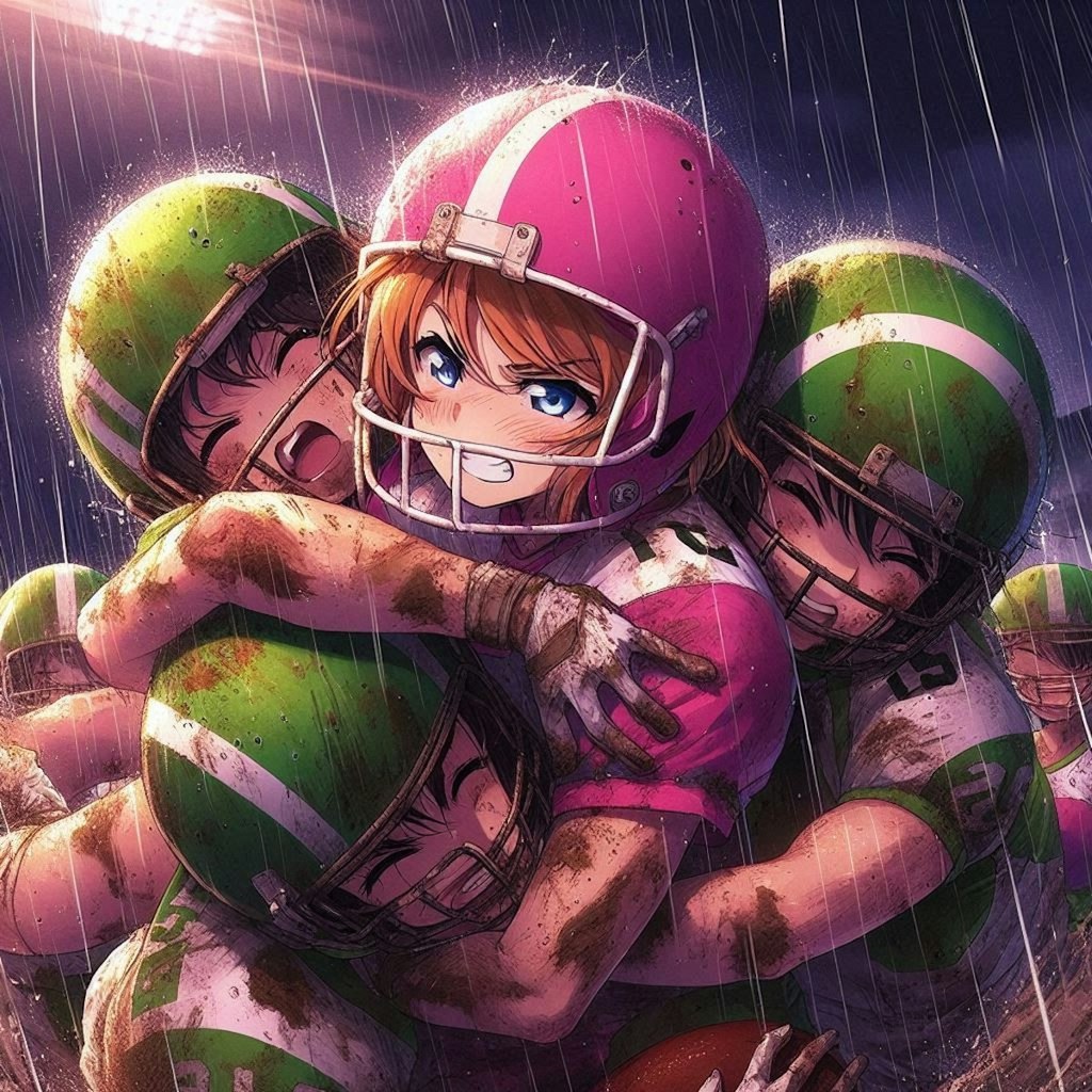 🏈泥まみれの女子アメフト 110