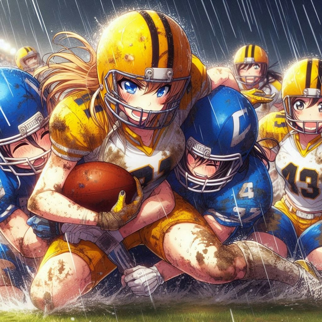 🏈泥まみれの女子アメフト 110