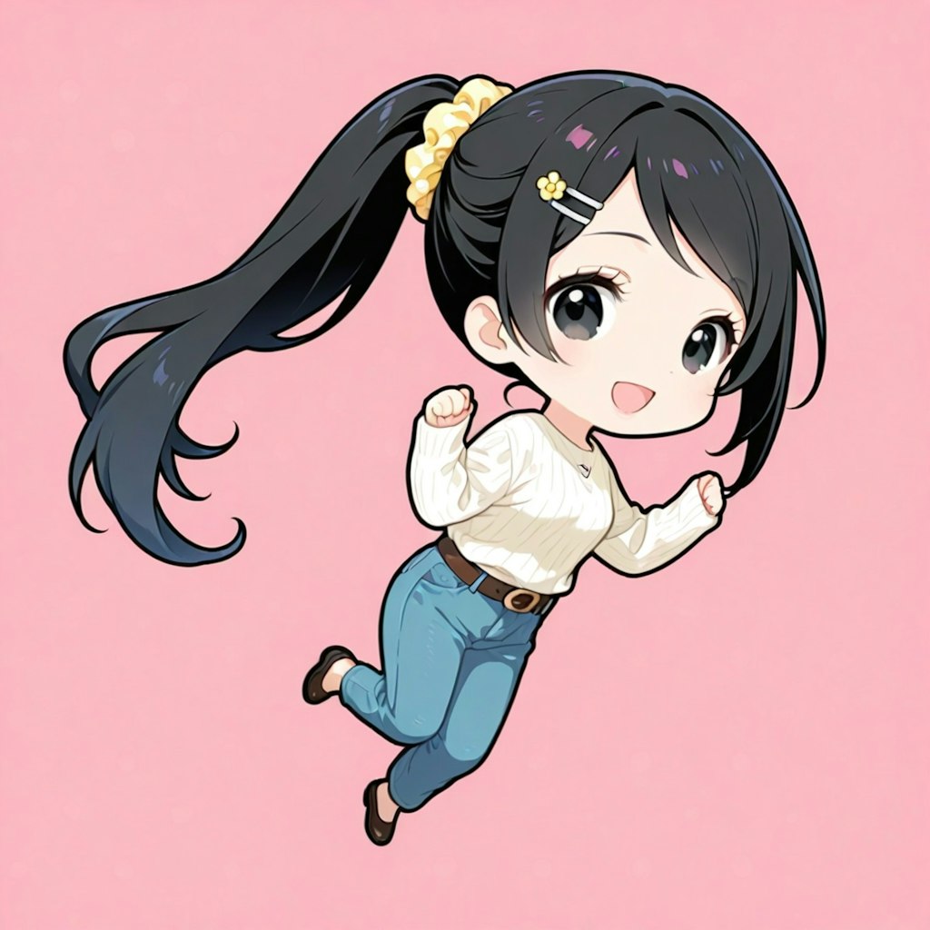 ちびキャラ三姉妹：長女ちゃん🌸✨