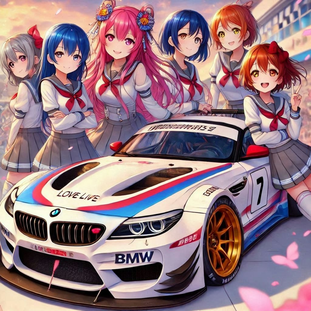 ラブライブキャラとBMWZ4レーシングカー