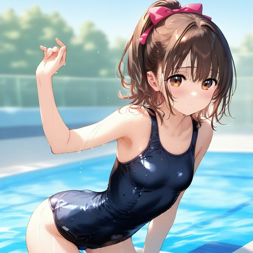 スク水ポニテちゃん