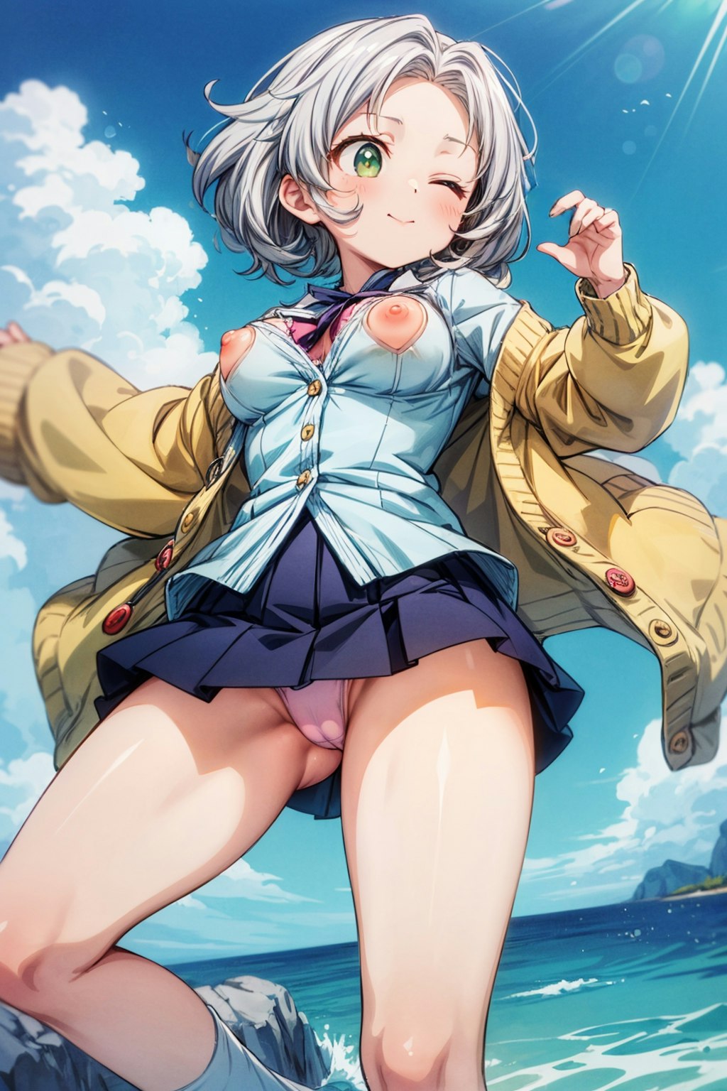 ランダム衣装でポロリ
