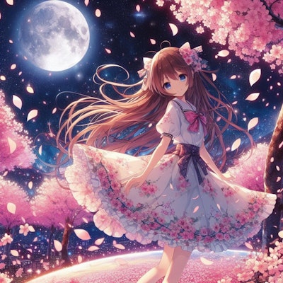 夜桜の舞。