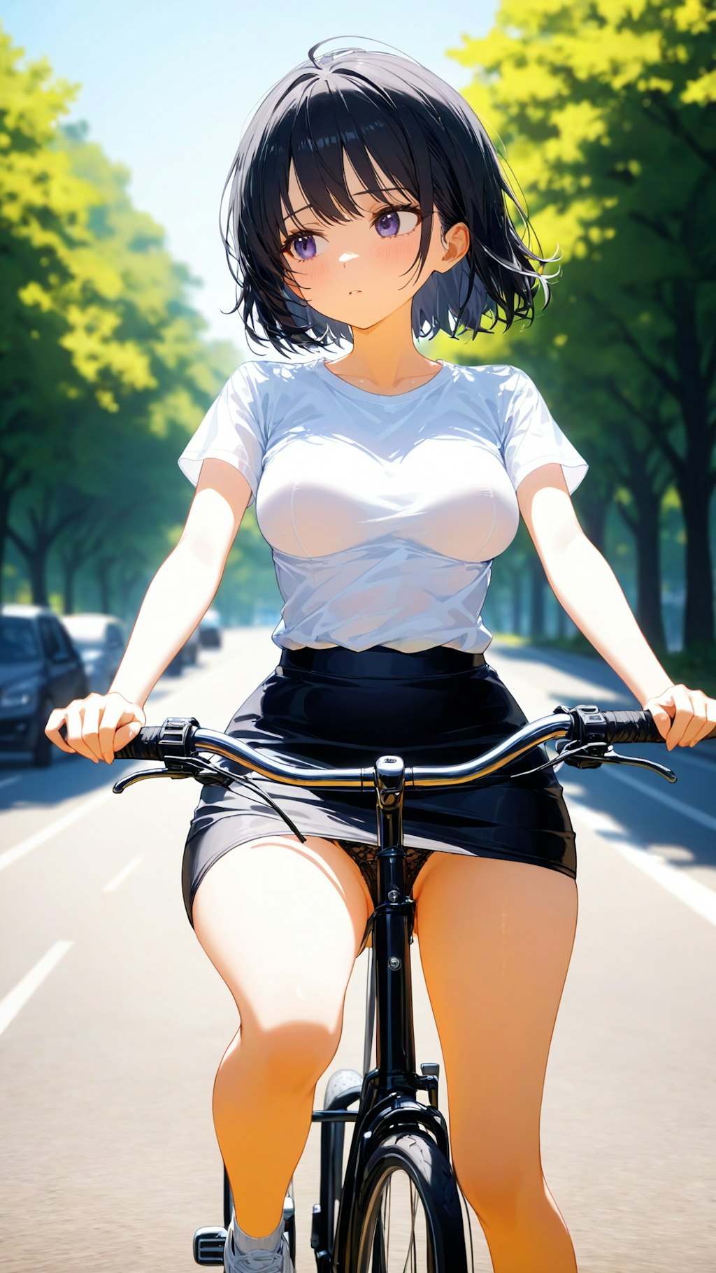 昨日すれ違ったパンモロ自転車お姉さん