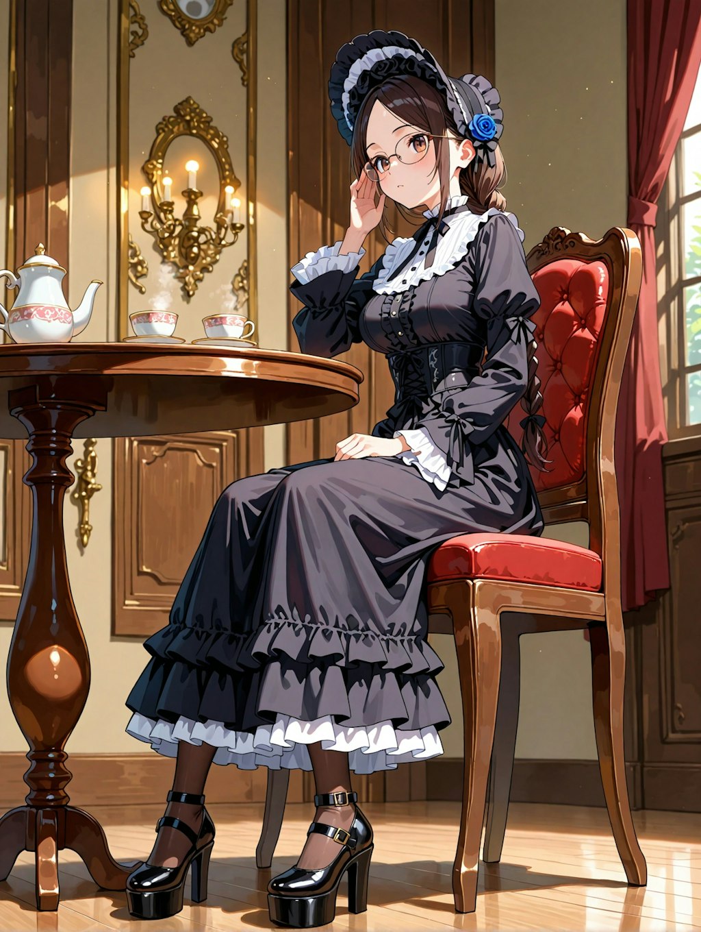 ゴスロリ姿の栞原千景さん