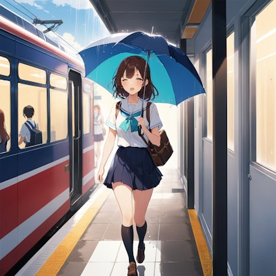 雨のあるある『雨除け天井と電車の間から降ってくる雨』