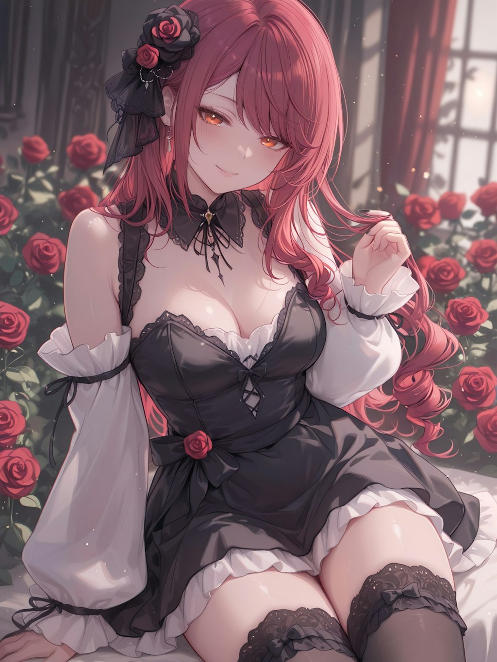 薔薇園と少女