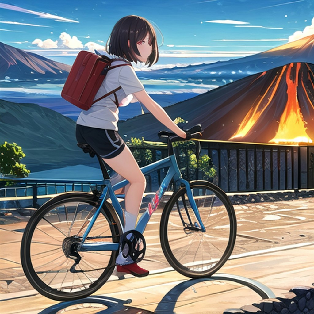 火山寺院、サイクリング