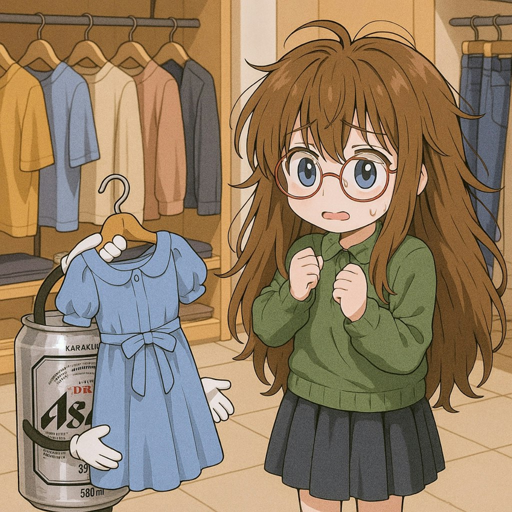 アパレルショップに来た人見知りの小さな女の子