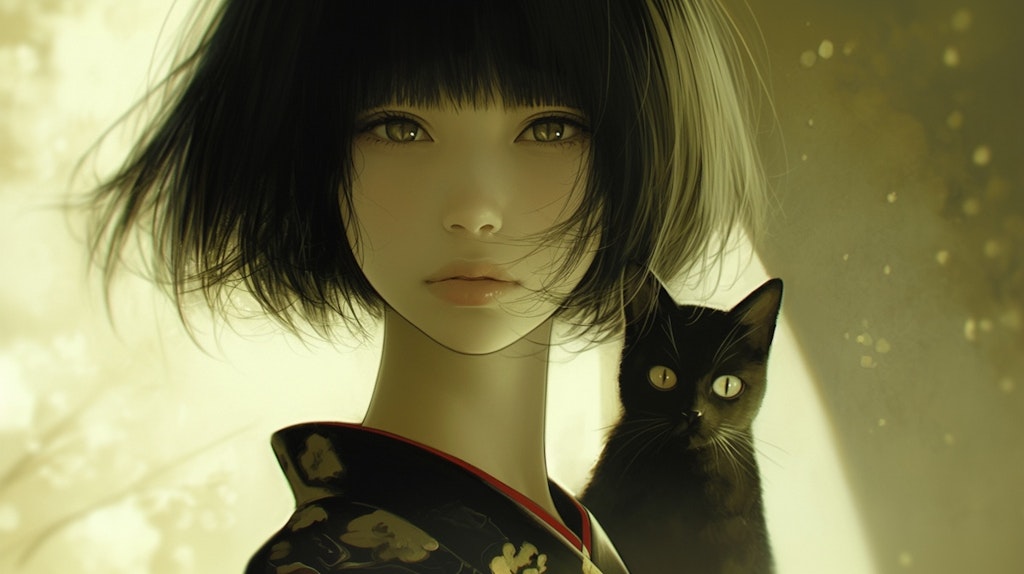 Cat and Girl