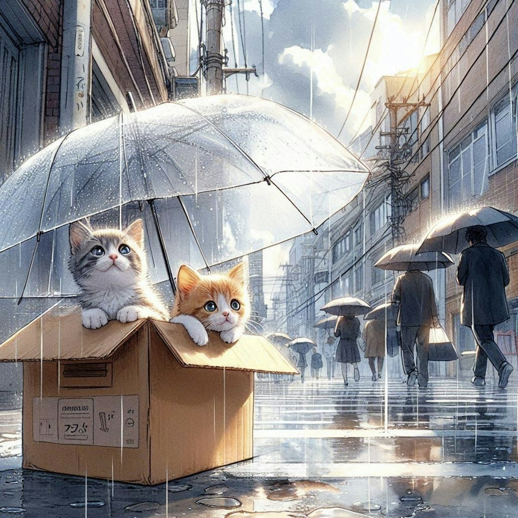 雨の子猫たち