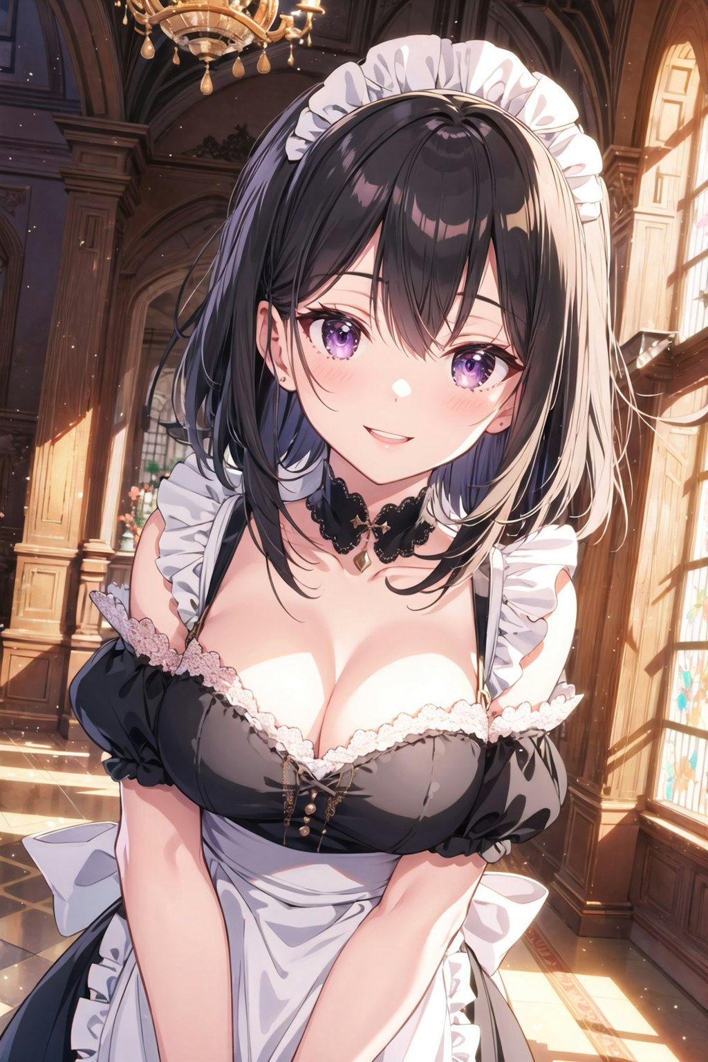 オフショルダーメイド黒姫