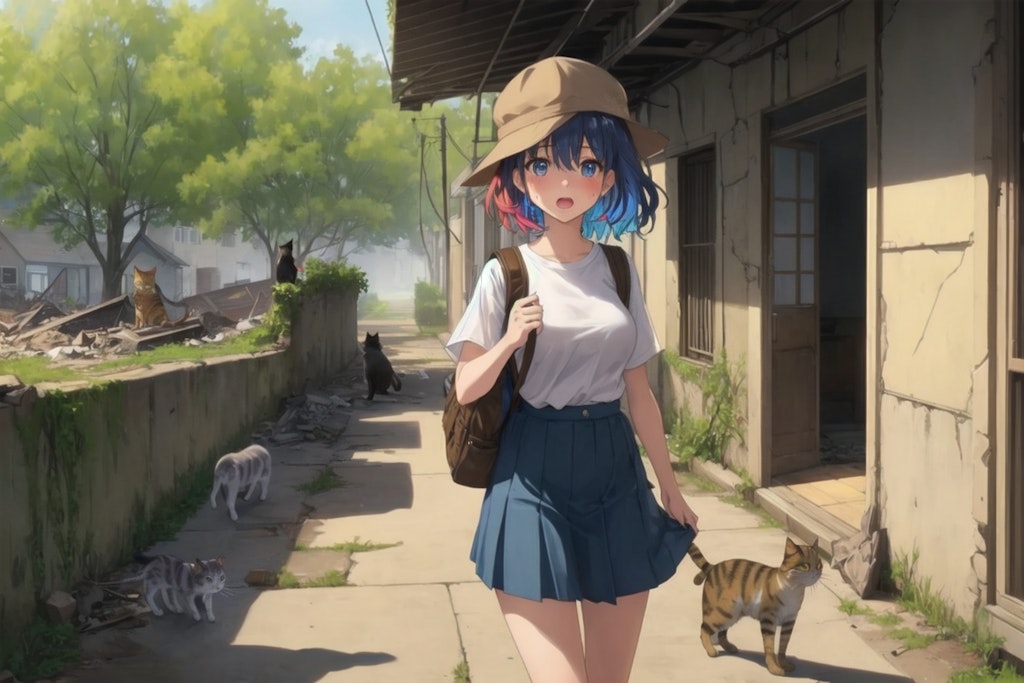 猫と廃墟と旅する少女