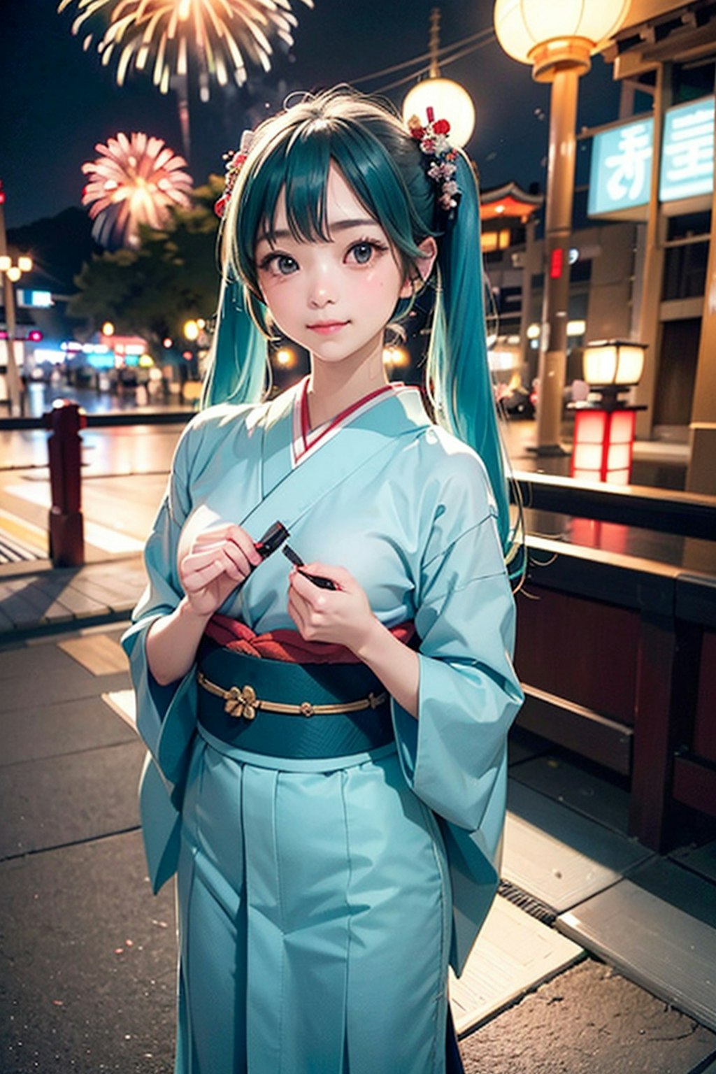 『ふらり！初音ミク！！』第四回♪日本の古都、着物に花火で風流にミクさんぽ。