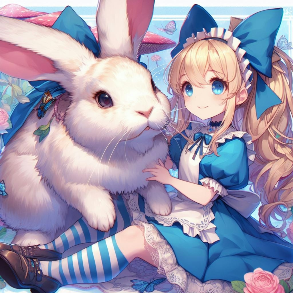 大きなウサギさんとアリス