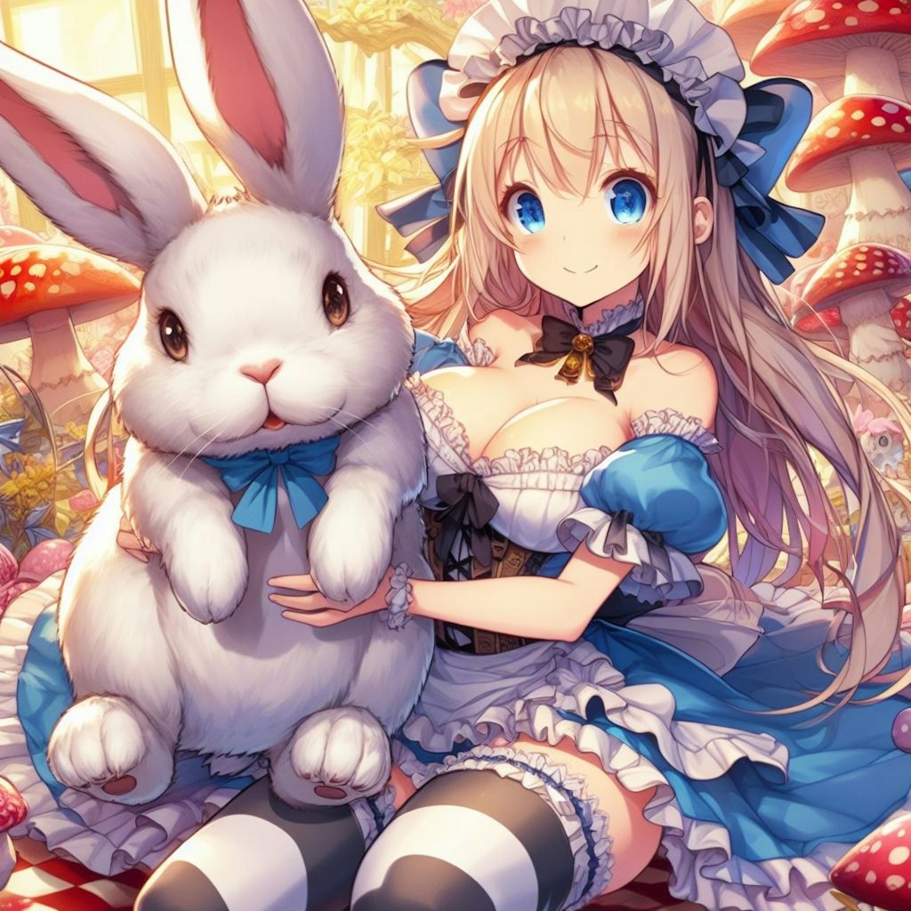 大きなウサギさんとアリス
