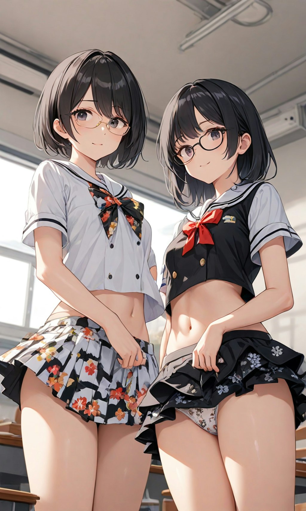 パンチラとセーラー服と眼鏡と女子高校生と