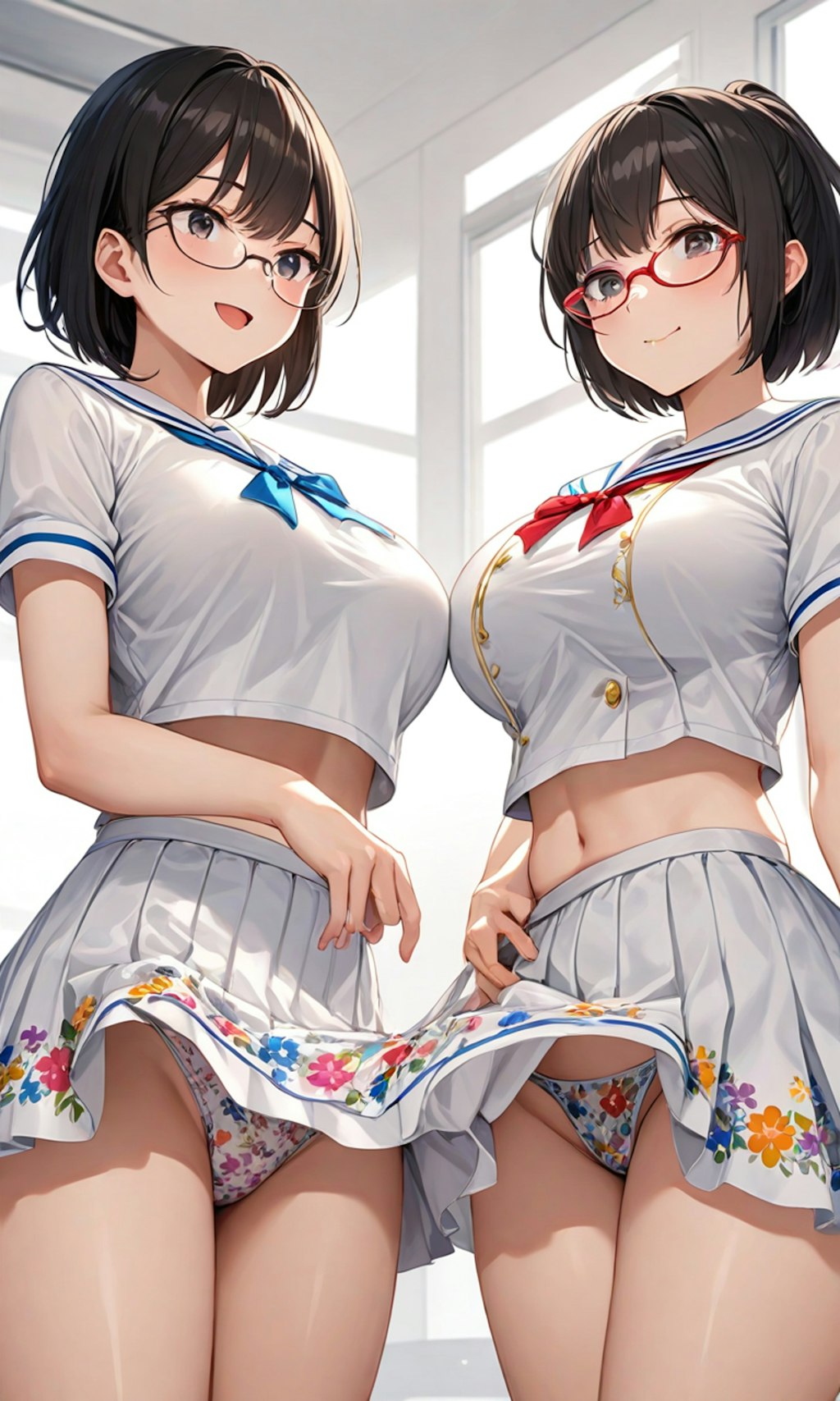 パンチラとセーラー服と眼鏡と女子高校生と