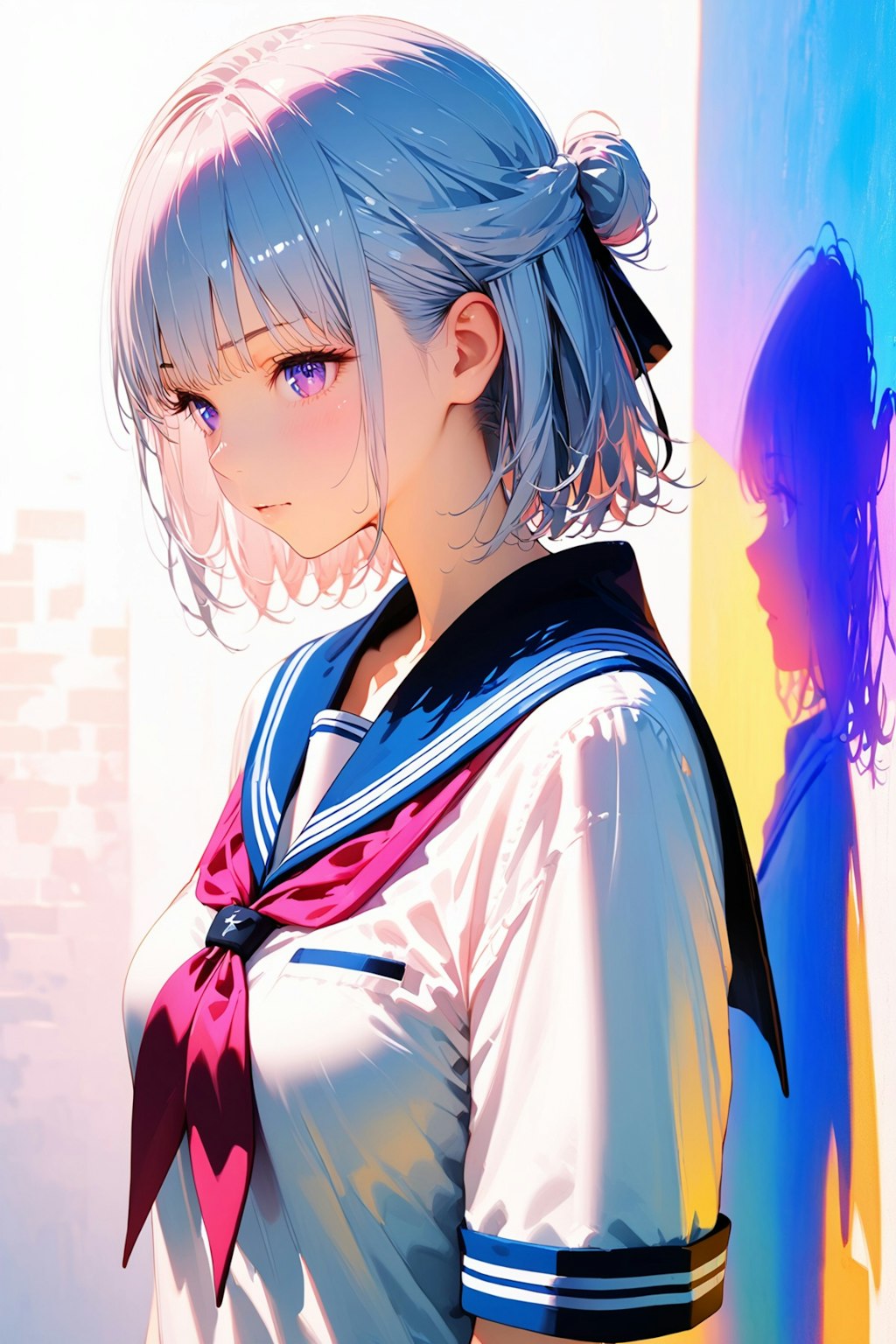 (931HQ)銀髪ちゃんセーラー服