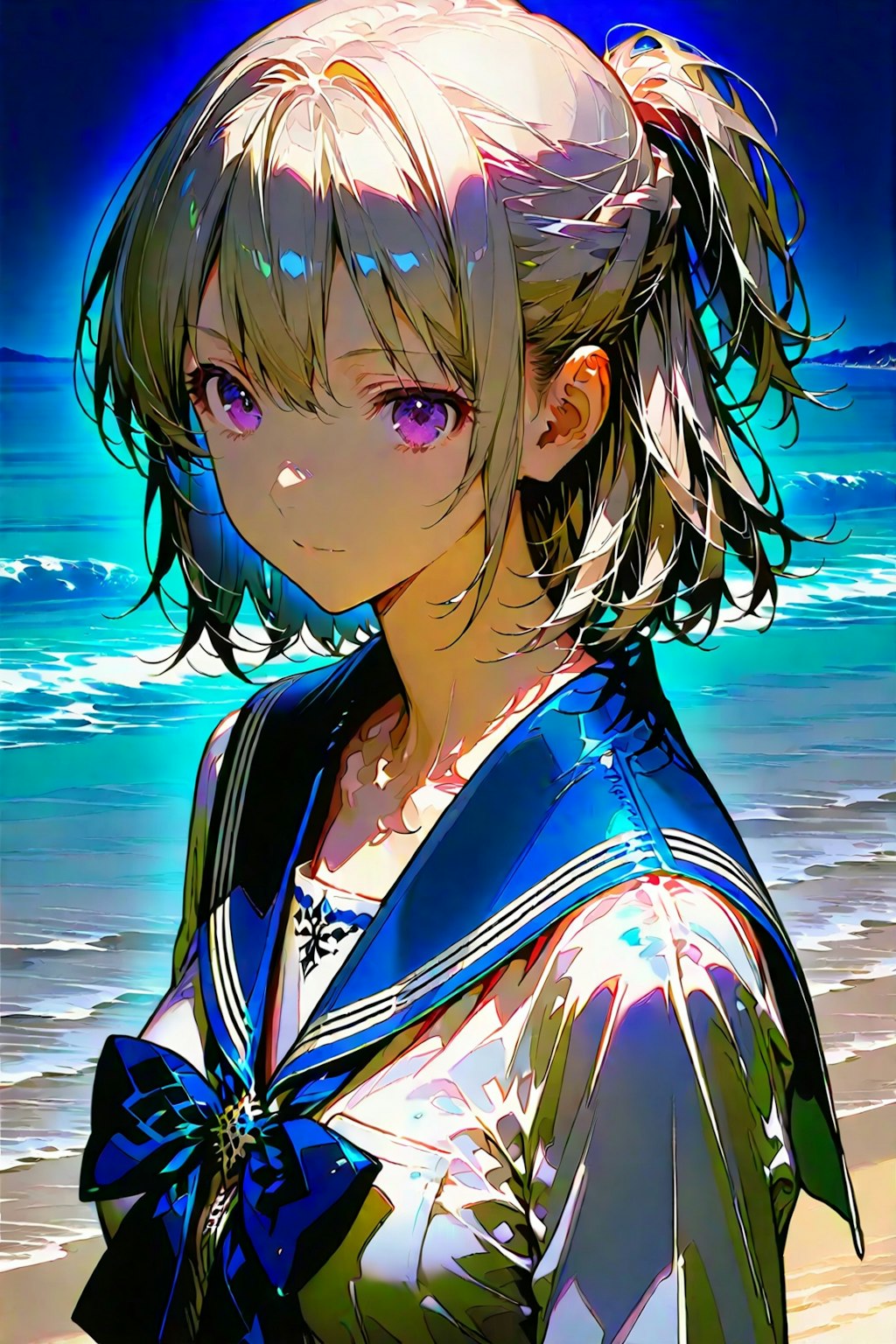 (931HQ)銀髪ちゃんセーラー服