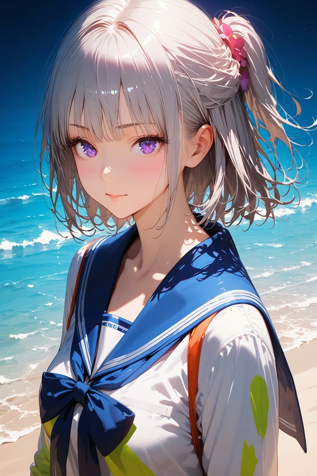 (931HQ)銀髪ちゃんセーラー服