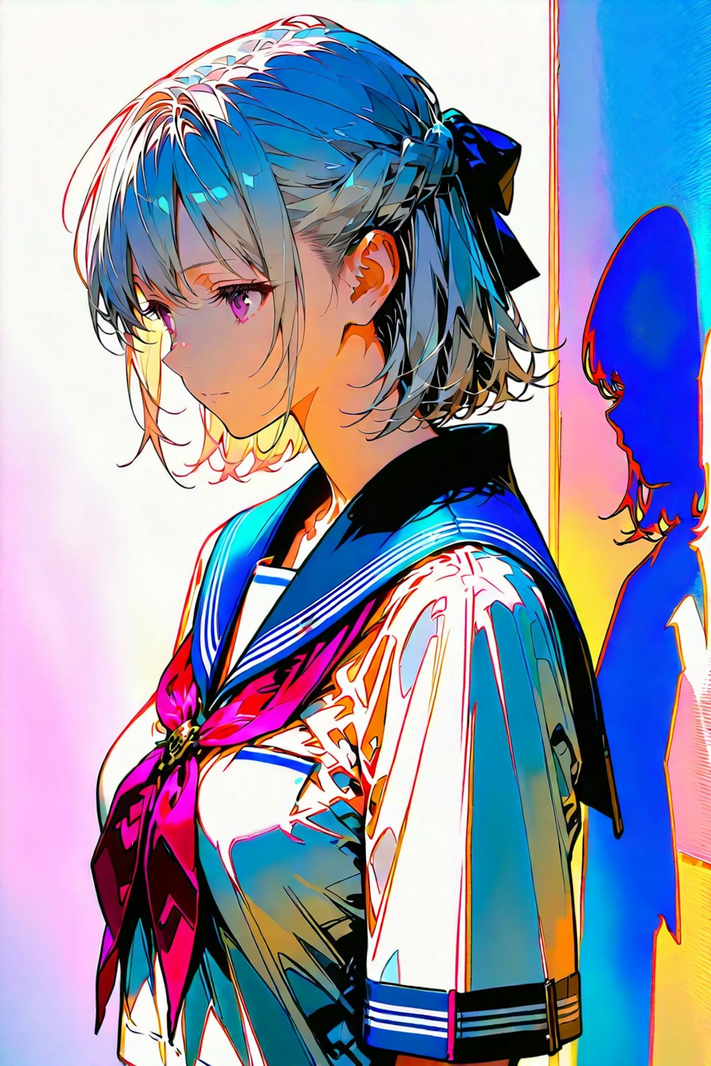 (931HQ)銀髪ちゃんセーラー服