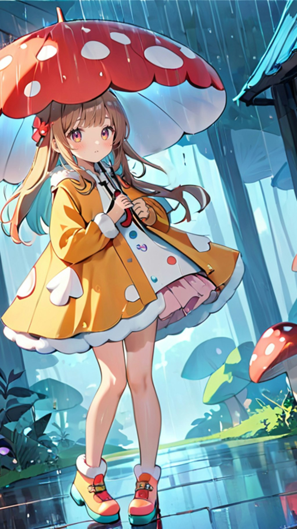 キノコの傘と少女